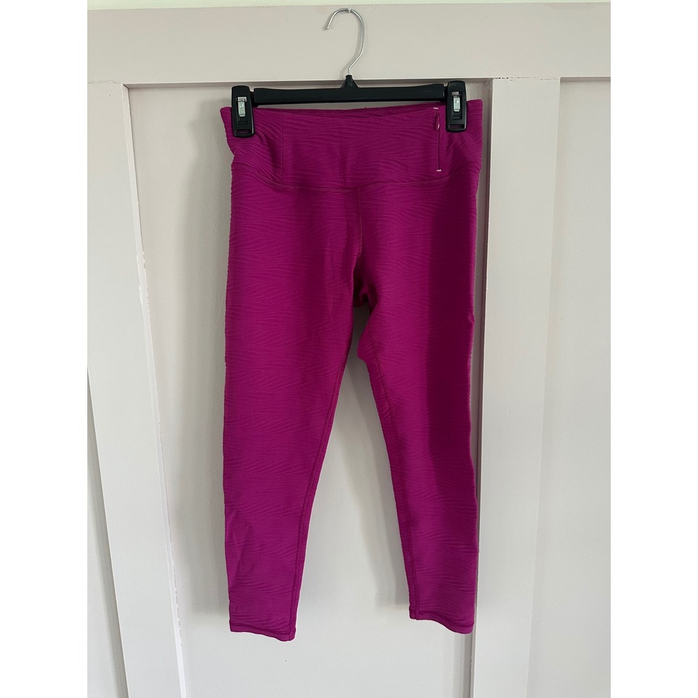 Calia by Carrie Underwood Magenta Wavy Textured Athletic Leggings Small